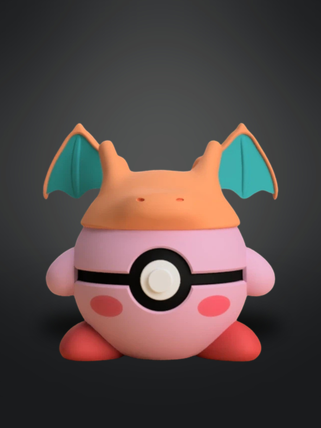 Vista frontal de Kirby Charizard Hat