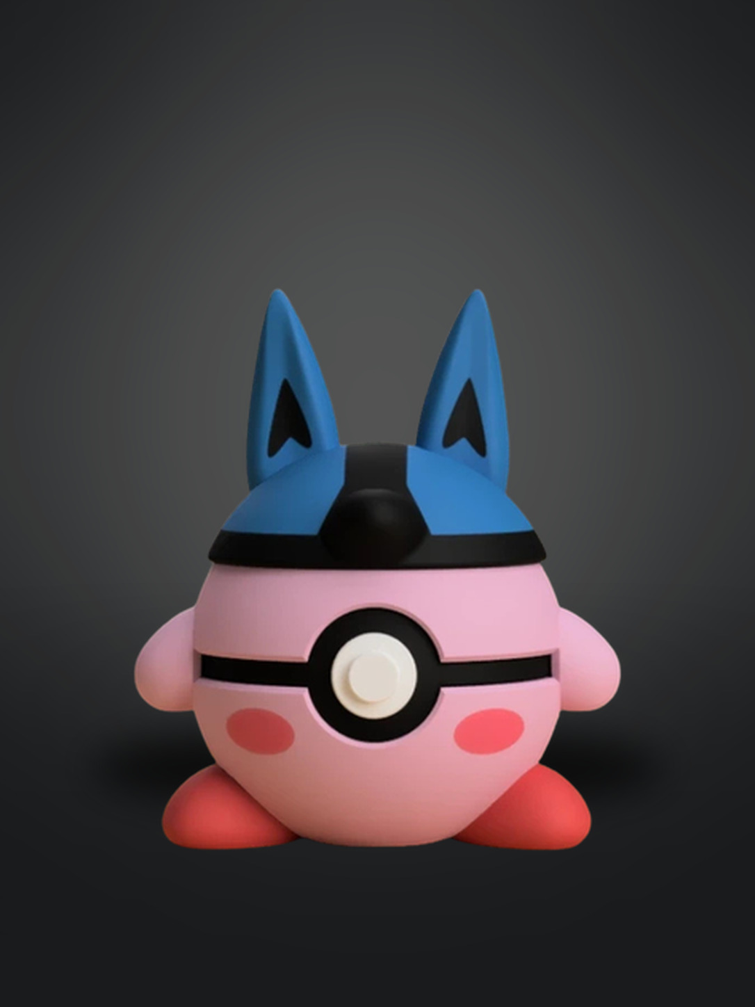 Vista frontal de Kirby Lucario Hat