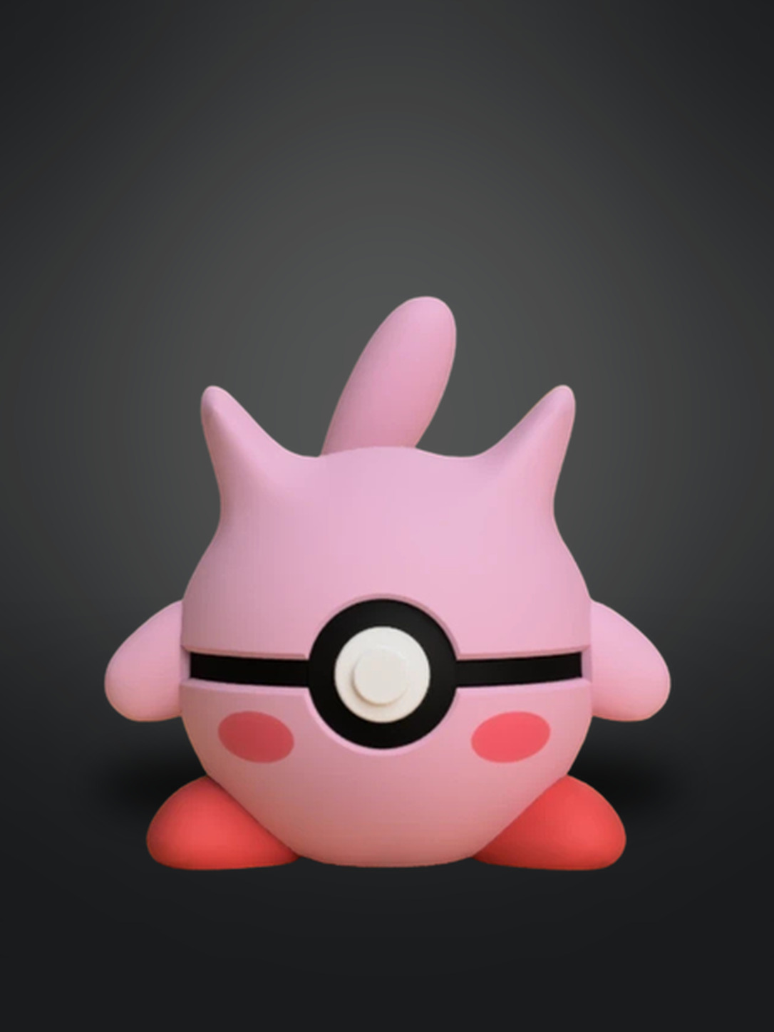 Vista frontal de Kirby Mewtwo