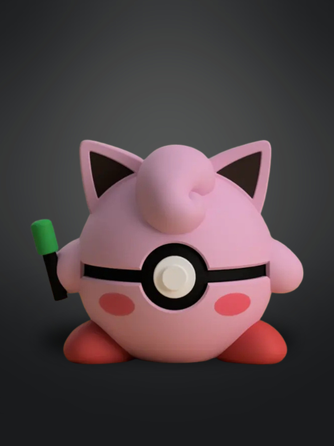 Vista frontal de Kirby Jigglypuff