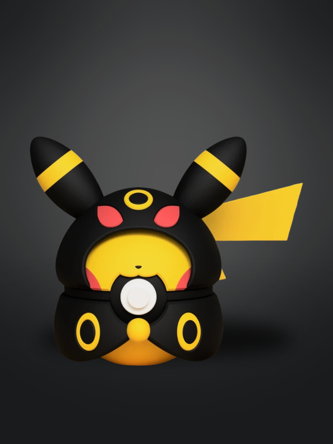 Vista frontal de Pikachu Umbreon Poncho